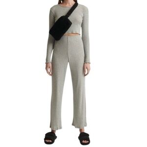 NWT Skin x Andreea Ali Women’s Sz 4 XL Gray Ribbed Crop Top Organic Pima Cotton